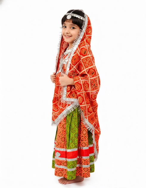 Rajasthani Girl With Traditional Jewellery Indian State Fancy Dress Costume For Girls And Females