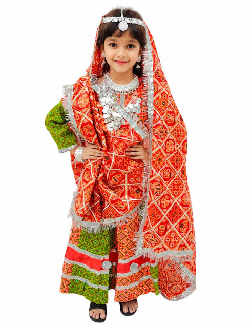 Rajasthani Girl With Traditional Jewellery Indian State Fancy Dress Costume For Girls And Females
