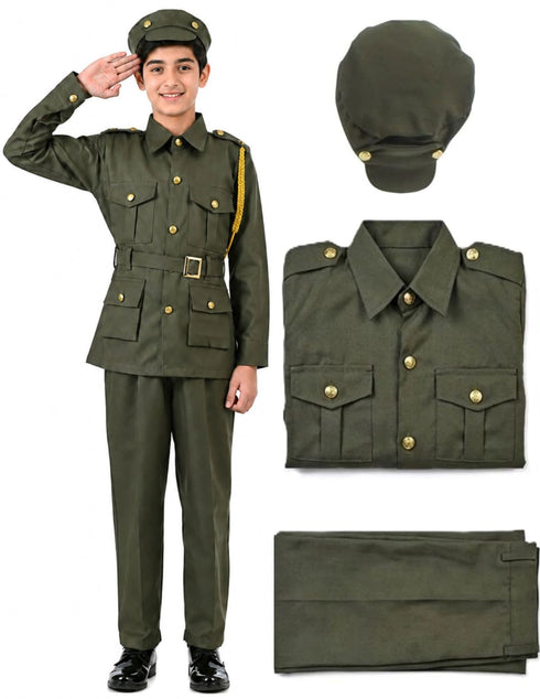 Indian Army Soldier Profession Community Helper Kids Fancy Dress Costume