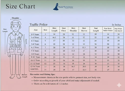 Traffic Police Indian Community Helpers Fancy Dress Costume for Kids
