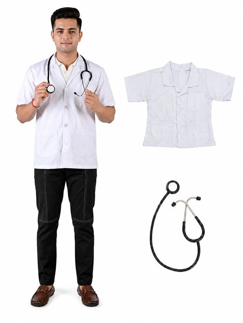 Doctor Physician White Coat with Stethoscope Medical Professional Community Helper Kids Fancy Dress Costume