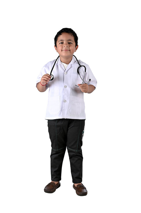 BookMyCostume Doctor Physician White Coat with Stethoscope Medical Professional Community Helper Kids Fancy Dress Costume