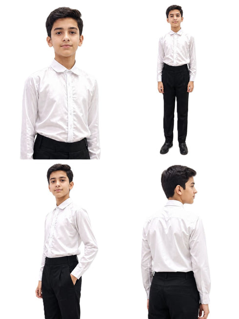 Black Pant and White Shirt Combo for Boys Kids Fancy Dress Costume