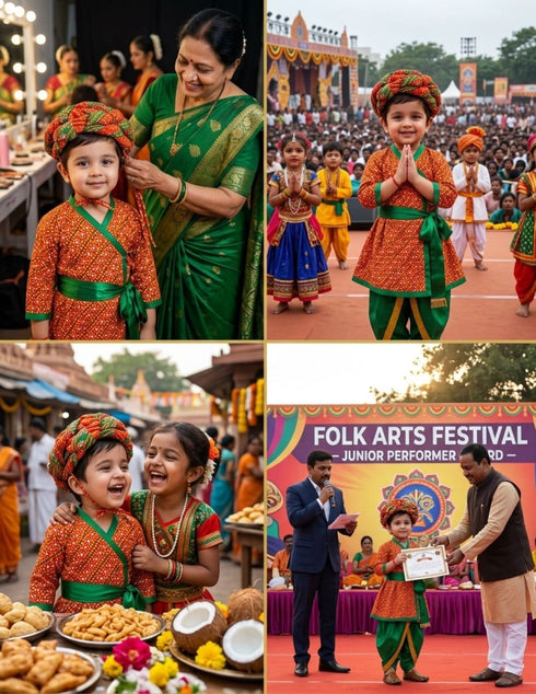 Rajasthani Indian State Fancy Dress Costume for Boys and Men | With Pagdi