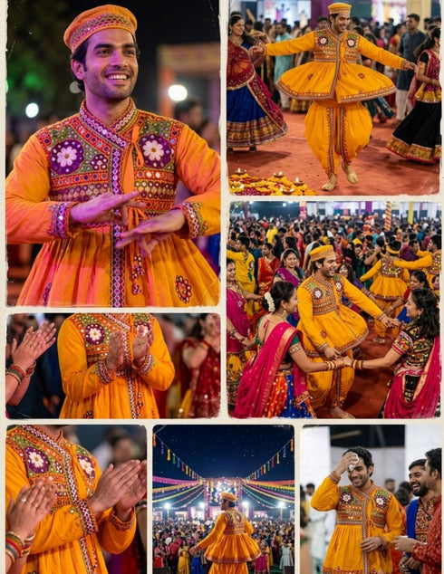 Gujarat Indian State Fancy Dress Costume for Boys and Men