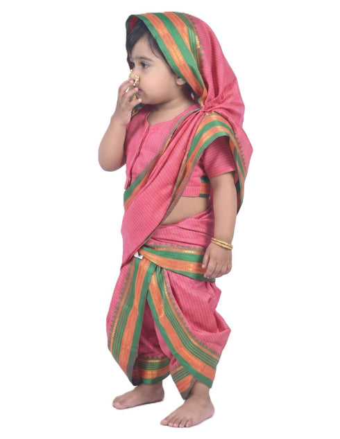 Maharashtrian Marathi Kasta Saree Lavani Dance Fancy Dress Costume for Girls & Women