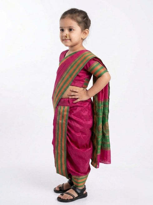 Maharashtrian Marathi Kasta Saree Lavani Dance Fancy Dress Costume for Girls & Women