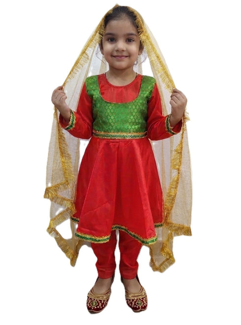 Kathak Indian Classical Dance Costume for Girls | Kids & Adults | Without Jewellery Fancy Dress Costume