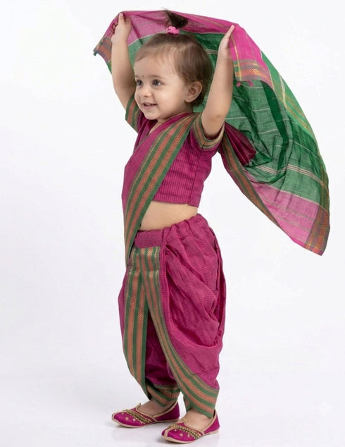 Female Fisherwoman Kastha Saree Kids Fancy Dress Costume for Girls & Women