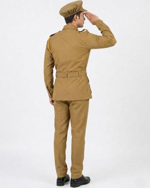 Indian Police Inspector Community Helper Khaki Fancy Dress Costume for Kids