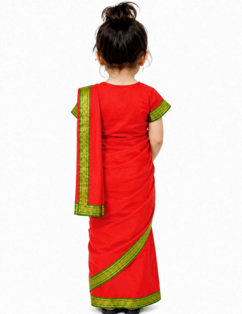 Teacher Red Saree Professio For Girls & Women Fancy Dress Costume