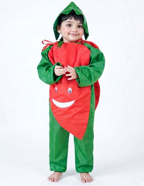 Carrot Gajar Vegetable Kids Fancy Dress Costume