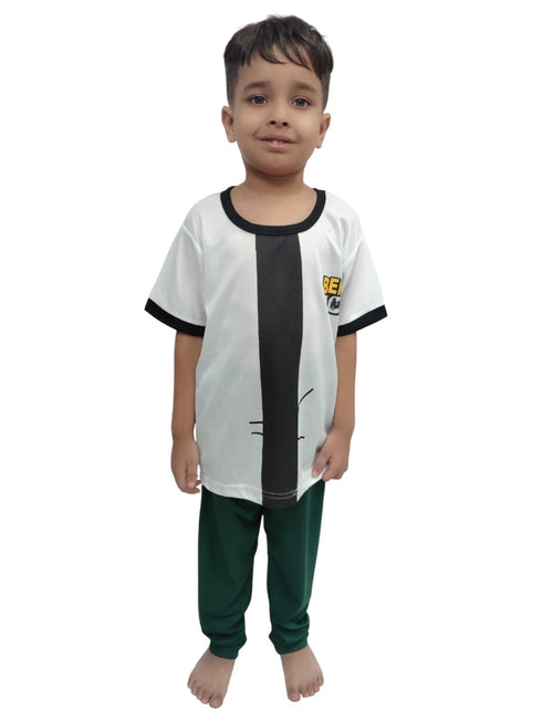 BookMyCostume Green & White American Cartoon Series Character Fancy Dress Costume for Kids