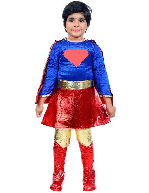 Superheroine Comic Movie Superhero Fancy Dress Costume for Kids - Imported