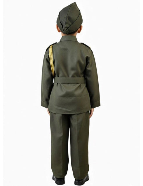 Subhash Chandra Bose Freedom Fighter Kids Fancy Dress Costume - Green
