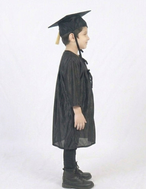 Black Graduate Convocation Degree Graduation Day Gown & Cap Kids & Adults Fancy Dress Costume