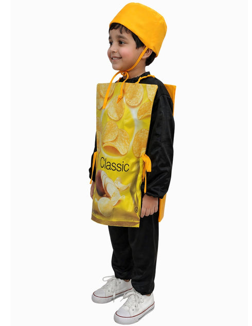 Yellow Chips Fast Food Kids Fancy Dress Costume