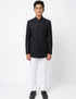 Black Achkan with White Churidar Pyjama Fancy Dress Costume