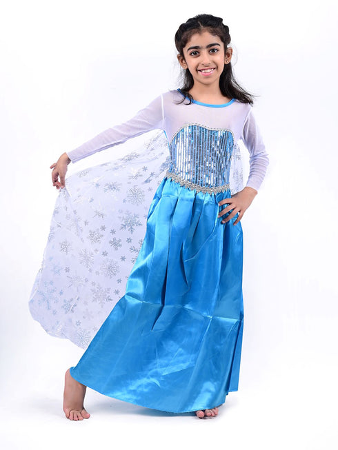 BookMyCostume Snow Queen Disney Frozen Fairy tale Kids Fancy Dress Costume | Imported