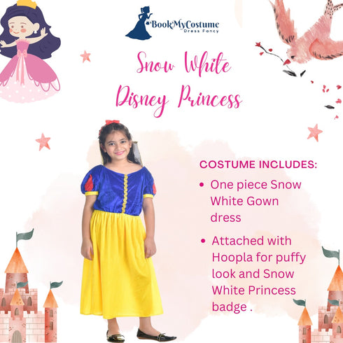 BookMyCostume Kind Princess with Dwarfs Fairy tale Kids Fancy Dress Costume | Imported
