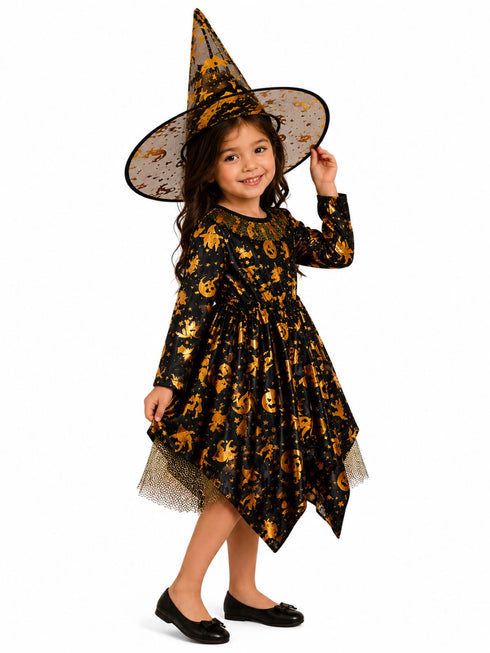 Starry Witch Kids Fancy Dress Costume | Halloween Theme | Imported