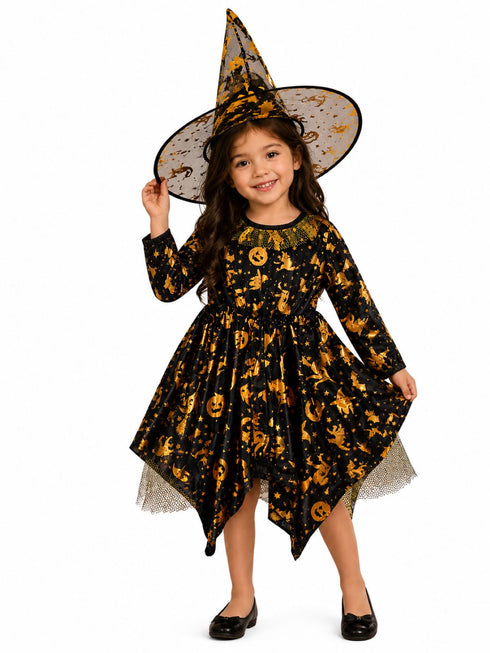 Starry Witch Kids Fancy Dress Costume | Halloween Theme | Imported