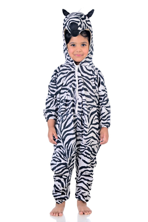 BookMyCostume Zebra African Equids Animal Kids Fancy Dress Costume | Black & White
