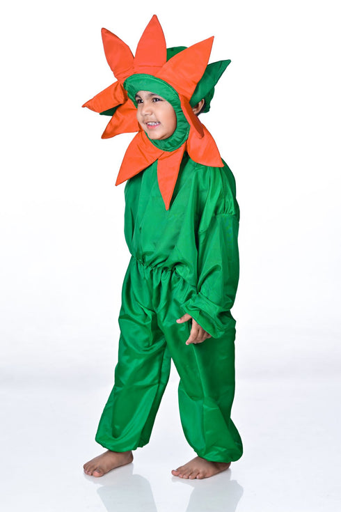 BookMyCostume Orange Flower Kids Fancy Dress Costume