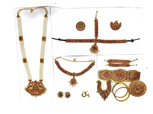 Complete Heavy Jewellery 10 Pcs Set Accessory for Girls Kids & Adult Fancy Dress Costume