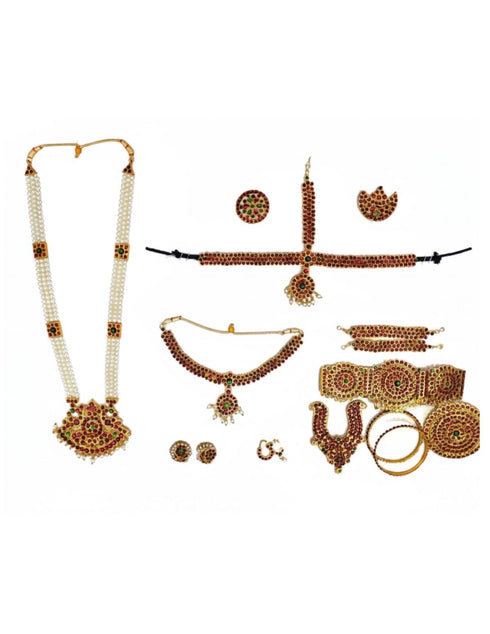 Complete Heavy Jewellery 10 Pcs Set Accessory for Girls Kids & Adult Fancy Dress Costume