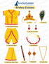 Shri Krishna Kanha Kanhaiya Polka Dots Kids & Adult Fancy Dress Costume 10 Pcs Set with Accessories