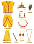 Shri Krishna Kanha Kanhaiya Polka Dots Kids & Adult Fancy Dress Costume 10 Pcs Set with Accessories