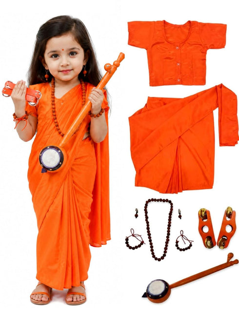 Meera Mirabai Krishna Lover and Devotee Kids Fancy Dress Costume for Girls & Women