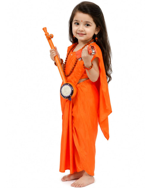 Meera Mirabai Krishna Lover and Devotee Kids Fancy Dress Costume for Girls & Women