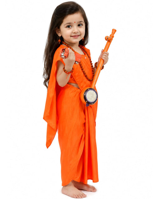 Meera Mirabai Krishna Lover and Devotee Kids Fancy Dress Costume for Girls & Women