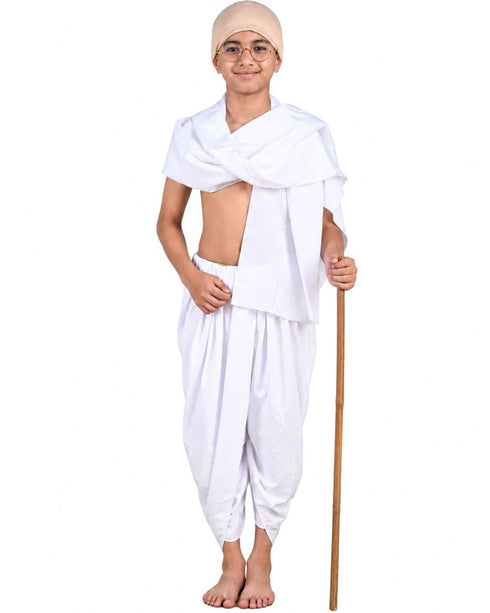 Mahatma Gandhi Bapu with Lathi Freedom Fighter Kids Fancy Dress | Gandhi Ji Costume for Kids