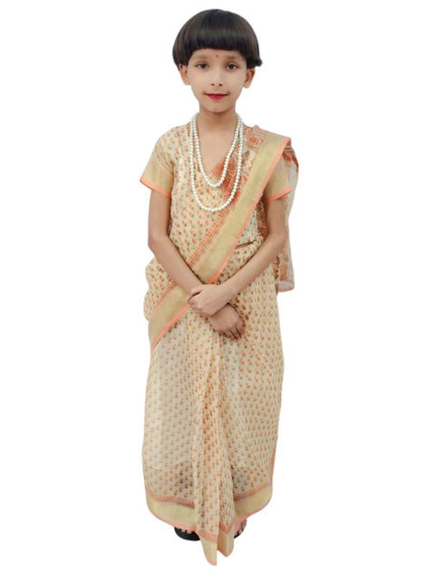 Principal Headmistress Professional Classic Saree with necklace Kids Fancy Dress Costume