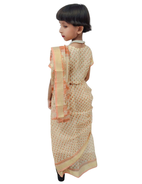 Principal Headmistress Professional Classic Saree with necklace Kids Fancy Dress Costume