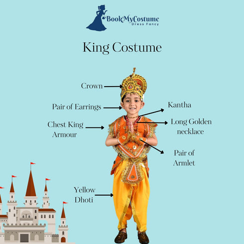 BookMyCostume Indian Raja King Historical Mythology Kids & Adults Fancy Dress Costume