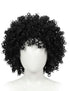 Black Curly Hair Wig Unisex Adult & Kids Fancy Dress Costume Accessory