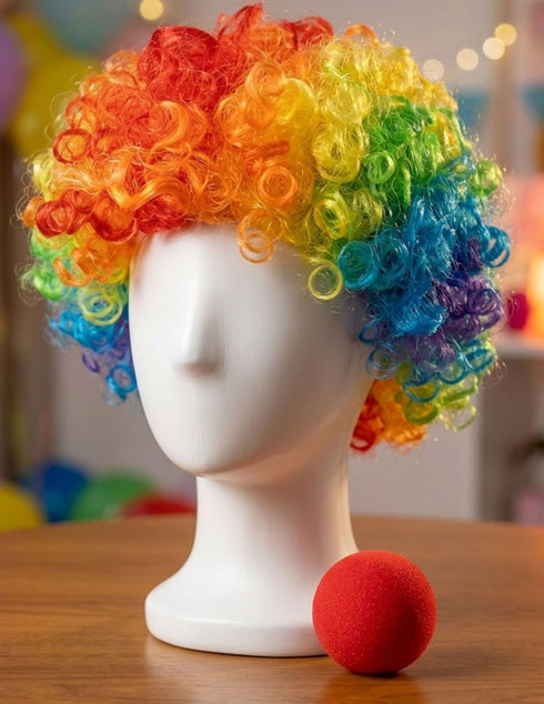 Buy Joker Clown Hair Wig & Foam Nose Unisex Adult & Kids Fancy Dress Costume Accessory