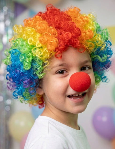 Buy Joker Clown Hair Wig & Foam Nose Unisex Adult & Kids Fancy Dress Costume Accessory