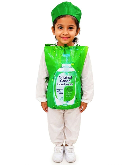 Original Green Hand Wash Sanitizer Corona Protection Kids Fancy Dress Costume