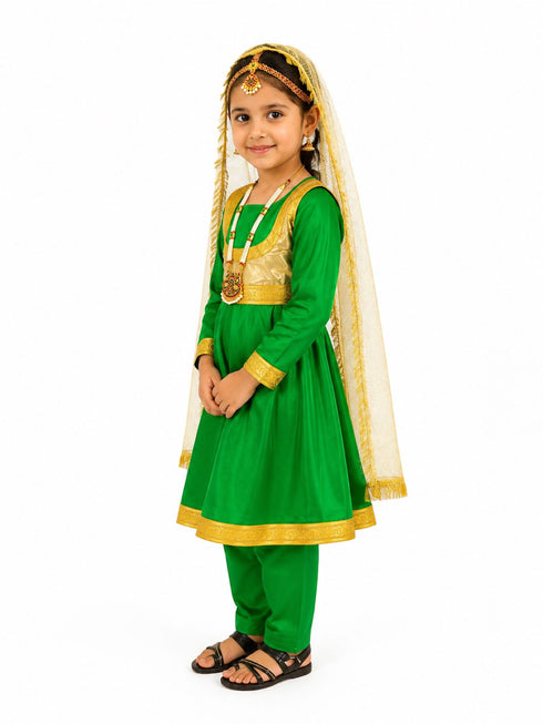 Kathak Indian Classical Dance Costume for Girls | Kids Adult With Heavy Jewelry Set