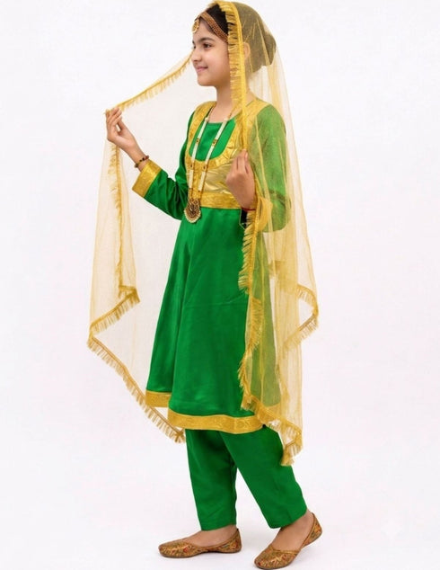 Kathak Indian Classical Dance Costume for Girls | Kids Adult With Heavy Jewelry Set