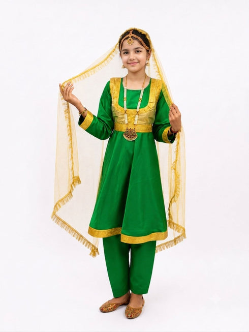 Kathak Indian Classical Dance Costume for Girls | Kids Adult With Heavy Jewelry Set