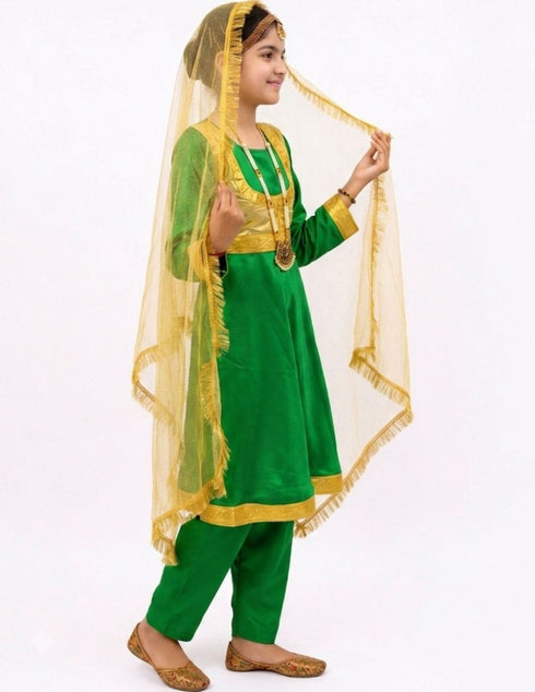 Kathak Indian Classical Dance Costume for Girls | Kids Adult With Heavy Jewelry Set
