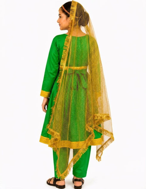 Kathak Indian Classical Dance Costume for Girls | Kids Adult With Heavy Jewelry Set