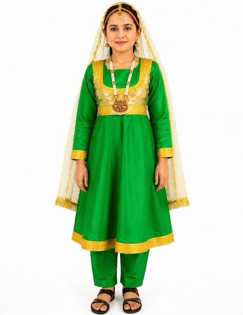 Kathak Indian Classical Dance Costume for Girls | Kids Adult With Heavy Jewelry Set