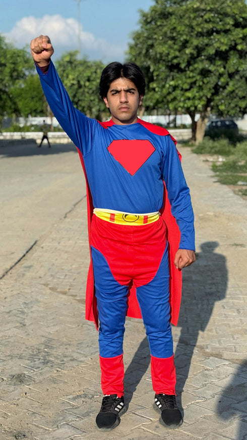 Supreme Man Superhero Halloween Theme Party Costume for Men | Boys | Adults - Regular